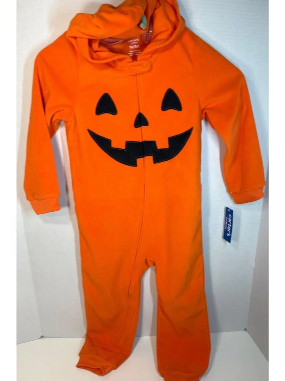 Carter's NWT 4T 5T unisex boys girls Pumpkin one piece pajamas fleece Halloween